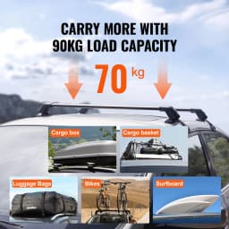 SucceBuy Universal Roof Rack Cross Bars Thickened Aluminum Roof Rack Crossbar Fit Roof Without Side Rail with 70KG Load Capacity