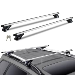 SucceBuy Universal Roof Rack Cross Bars Aluminum Roof Rack Crossbar Fit Raised Side Rail 90KG Load Capacity Adjustable Crossbars
