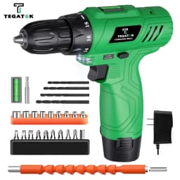Tegatok Power Drill Cordless, 12V Cordless Drill with Battery and Charger, Electric Drill with Variable Speed and 18+1 Torque S