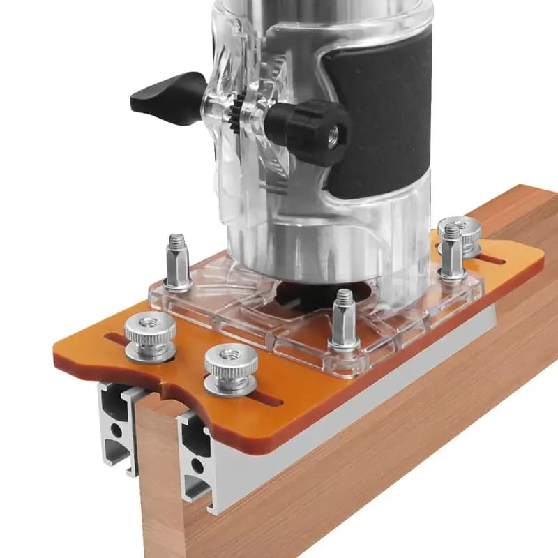 2 In 1 Slotted Bracket Invisible Fasteners Wardrobe Cupboard Panel Punch Locator Aluminum with Scale For 65mm Trimming Machine