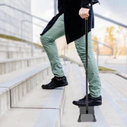 Large Pedal Stairs Cane Half Step Height Adjustable 2-in-1 Non-slip Walking Stick for Elderly