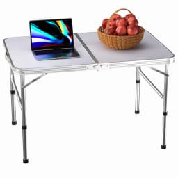 Picknick Klapptisch Aluminium Faltbare Einstellbare Tragbare Weiße Camping Tisch mit Griff Outdoor Tisch 90x60x37/67cm
