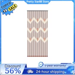 Bamboo Wood Beaded Curtain Colorful Doorway Bead String Curtain Simple Installation Round Bead Pendants