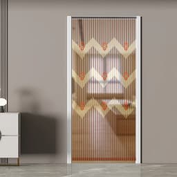 Bamboo Wood Beaded Curtain Colorful Doorway Bead String Curtain Simple Installation Round Bead Pendants