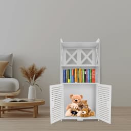 4 Tier Storage Rack Waterproof Bathroom Organizer Strong Load-Bearing Capacity Heighten Guardrails for Bedrooms/Living Rooms