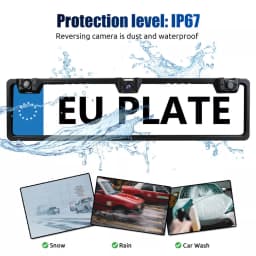 ESSGOO EU License Plate Cam Car Reverse Backup Rear View Camera Sensor Radar Night Vision HD Camera