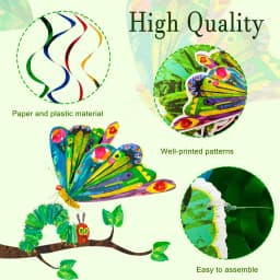 The Very Hungry Caterpillar Hanging Swirl, 20pcs Hungry Caterpillar Birthday Hanging Swirl, Caterpillar Butterfly Theme Hanging
