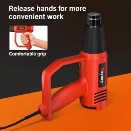 BRIEFNESS Cord Loose Handheld Heat Gun Hot Air Paint Overload Protection and 4 Nozzle Attachments RED-BLACK
