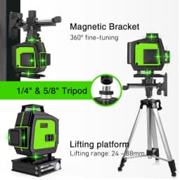 Clubiona 16 lines professional Super powerful Green Beams Laser Level With 1pcs battery and receiver