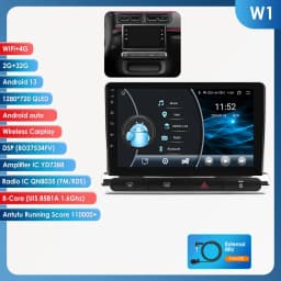 Hizpo 2Din 9inch CarPlay Android Auto Car Radio for Citroen C3/C4 Aircross 2017 - 2023 GPS RDS DSP 4G BT 360°CAM UI7862 Headunit