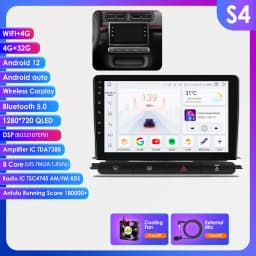 Hizpo 2Din 9inch CarPlay Android Auto Car Radio for Citroen C3/C4 Aircross 2017 - 2023 GPS RDS DSP 4G BT 360°CAM UI7862 Headunit