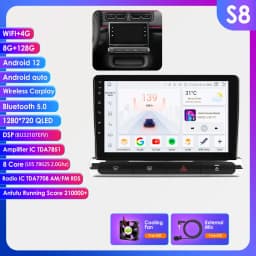 Hizpo 2Din 9inch CarPlay Android Auto Car Radio for Citroen C3/C4 Aircross 2017 - 2023 GPS RDS DSP 4G BT 360°CAM UI7862 Headunit