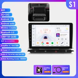 Hizpo 2Din 9inch CarPlay Android Auto Car Radio for Citroen C3/C4 Aircross 2017 - 2023 GPS RDS DSP 4G BT 360°CAM UI7862 Headunit