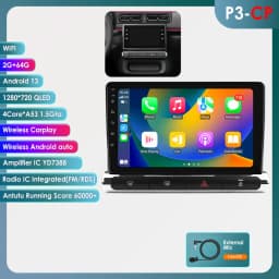 Hizpo 2Din 9inch CarPlay Android Auto Car Radio for Citroen C3/C4 Aircross 2017 - 2023 GPS RDS DSP 4G BT 360°CAM UI7862 Headunit