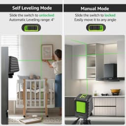 Huepar BOX-1G Osram Green Laser Level Self-leveling 130°/150° Horizontal & Vertical Nivel Laser Tools With Pulse Mode
