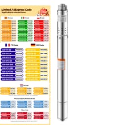 370 W 2 Inch  Deep Well Pump  Stainless Steel  Garden Pump Sand Compatible 55M