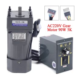 90W 5K Gear Motor Electric Motor AC 220V/110V AC Gear Motor Single Phase High Torque Adjustable 5K with Speed Controller