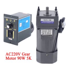90W 5K Gear Motor Electric Motor AC 220V/110V AC Gear Motor Single Phase High Torque Adjustable 5K with Speed Controller