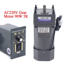90W 5K Gear Motor Electric Motor AC 220V/110V AC Gear Motor Single Phase High Torque Adjustable 5K with Speed Controller