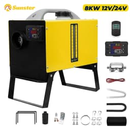 8KW Diesel Night Heater 12V/24V Diesel Air Heater Car Parking Heater With 24 Timer/Display For Tent Boat Factory Home