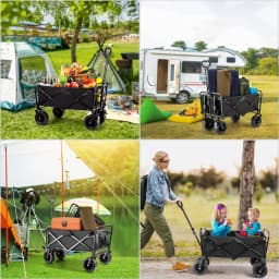 Large Collapsible Garden Camping Trolley Cart Outdoor Strong Load-bearing Beach Wagon Utility Carts With Wheels and Handle