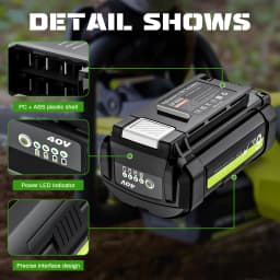 For Ryobi Battery 40V OP4050 6000mAh Lithium-ion Battery Replacement Battery For Ryobi OP4050 OP4060 Series Lawn Mowers Tool