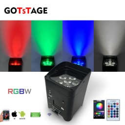4PCS Wireless Remote Control LED 6x18W 6 in 1 RGBAW+UV Par Light Battery Movable for Disco KTV Bar Christmas Lights