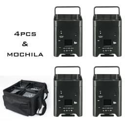 4PCS Wireless Remote Control LED 6x18W 6 in 1 RGBAW+UV Par Light Battery Movable for Disco KTV Bar Christmas Lights