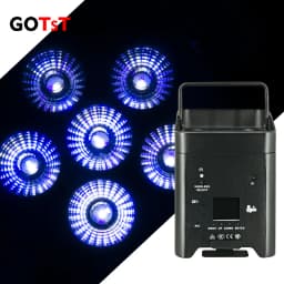 4PCS Wireless Remote Control LED 6x18W 6 in 1 RGBAW+UV Par Light Battery Movable for Disco KTV Bar Christmas Lights