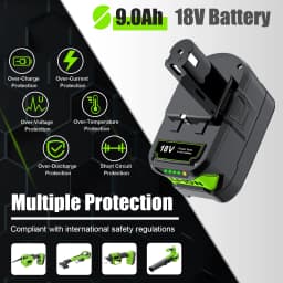 Bonacell 6000mah For Ryobi 18V Tool Battery Li-ion Battery Replacement Battery For Ryobi P108 P104 P107 Cordless Power Tools