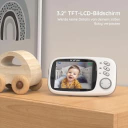 Boifun Baby Monitor with Camera, Surveillance with 3.2 Inch Digital LCD Screen Wireless, VOX, Night Vision,Temperature Monitor