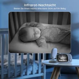 Boifun Baby Monitor with Camera, Surveillance with 3.2 Inch Digital LCD Screen Wireless, VOX, Night Vision,Temperature Monitor
