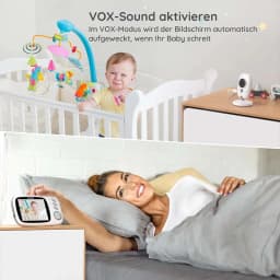 Boifun Baby Monitor with Camera, Surveillance with 3.2 Inch Digital LCD Screen Wireless, VOX, Night Vision,Temperature Monitor