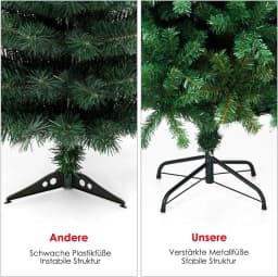180cm Artificial Christmas Tree Fir Tree with Metal Stand, Christmas Tree PVC Needles Art Tree Green