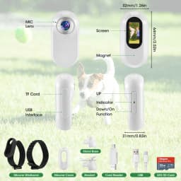 Cat Camera Collar, 1080P 170° Wide Angle Cat Collar With Camera+32GB SD Card, USB Rechargeable Dog Camera For Dogs And Cats