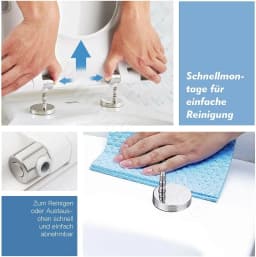 BRIEFNESS D-Type Toilet Cover with Soft-Close Mechanism clip-on toilet seat Antimicrobial Easy to CleanRemovable