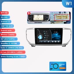 Hizpo 9inch AI Voice Car Radio For Kia Sportage 4 QI KX5 2018 - 2021 Carplay 2din GPS Navi Stereo Android Auto Multimedia Player