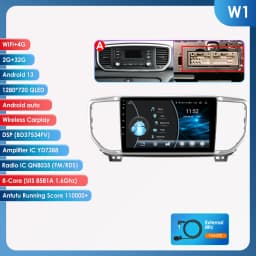 Hizpo 9inch AI Voice Car Radio For Kia Sportage 4 QI KX5 2018 - 2021 Carplay 2din GPS Navi Stereo Android Auto Multimedia Player