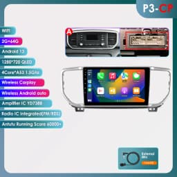 Hizpo 9inch AI Voice Car Radio For Kia Sportage 4 QI KX5 2018 - 2021 Carplay 2din GPS Navi Stereo Android Auto Multimedia Player
