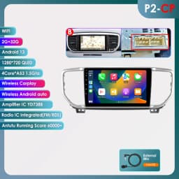 Hizpo 9inch AI Voice Car Radio For Kia Sportage 4 QI KX5 2018 - 2021 Carplay 2din GPS Navi Stereo Android Auto Multimedia Player