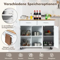 Kitchen trolley on wheels serving trolley kitchen kitchen trolley with drawers side cart kitchen island buffet cabinet Wood