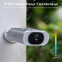 IeGeek 2K Wireless WiFi Surveillance Camera – IP66 Outdoor Wireless Battery, Integrated Solar Panel, Night Vision Colour
