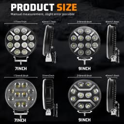 CO LIGHT 9 inch Round E9 Led Work Light 12V 24V Yellow White Led DRL Off Road Fog Lamp For Tractor Truck 4X4 4WD Car Accessories