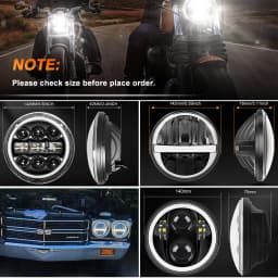 BraveWAY 5.75 inch LED Headlight for Motorcycle/Car/Truck 5-3/4" Round Motorbike Headlamp