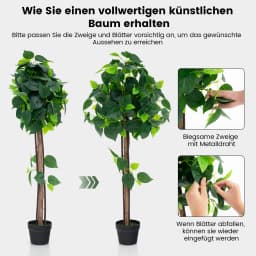 Art plant 114 cm Artificial plant Hydrangea tree green plants with realistic leaves & wood trunk artificial tree with pot