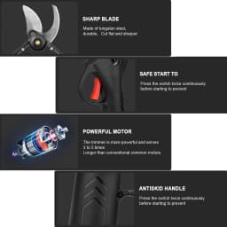 1200W 25mm Cordless Electric Pruner Pruning Shears Fruit Tree Bonsai Pruning Branches Cutter Handheld Power Tool With 2pcs 21V