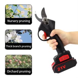 1200W 25mm Cordless Electric Pruner Pruning Shears Fruit Tree Bonsai Pruning Branches Cutter Handheld Power Tool With 2pcs 21V