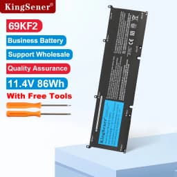 KingSener 69KF2 Laptop Battery for DELL XPS 15 9500 9510 9520 9530 Precision 5550 5560 G15 5510 5511 5520 5515 5521 G7 15 7500 P91F P87F 86WH Free Tools