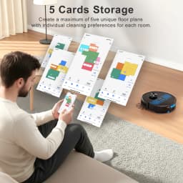 Lubluelu SL60D Robot Vacuum and Mop Combo - 4000Pa Suction, 150Mins Runtime, Quiet Operation, 10 No-Go Zones, Smart App Control