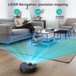 Lubluelu SL60D Robot Vacuum and Mop Combo - 4000Pa Suction, 150Mins Runtime, Quiet Operation, 10 No-Go Zones, Smart App Control